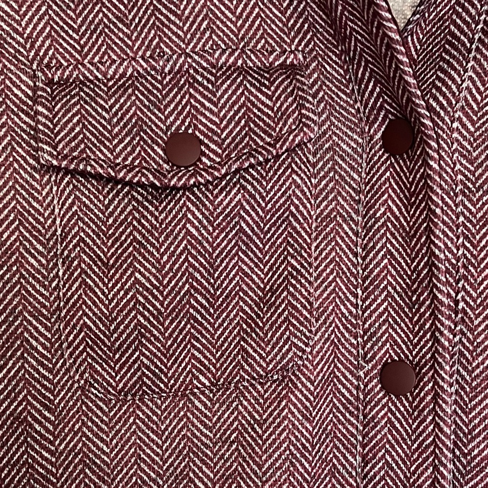 Lands' End Maroon Herringbone Jacket - Picture 3 of 6